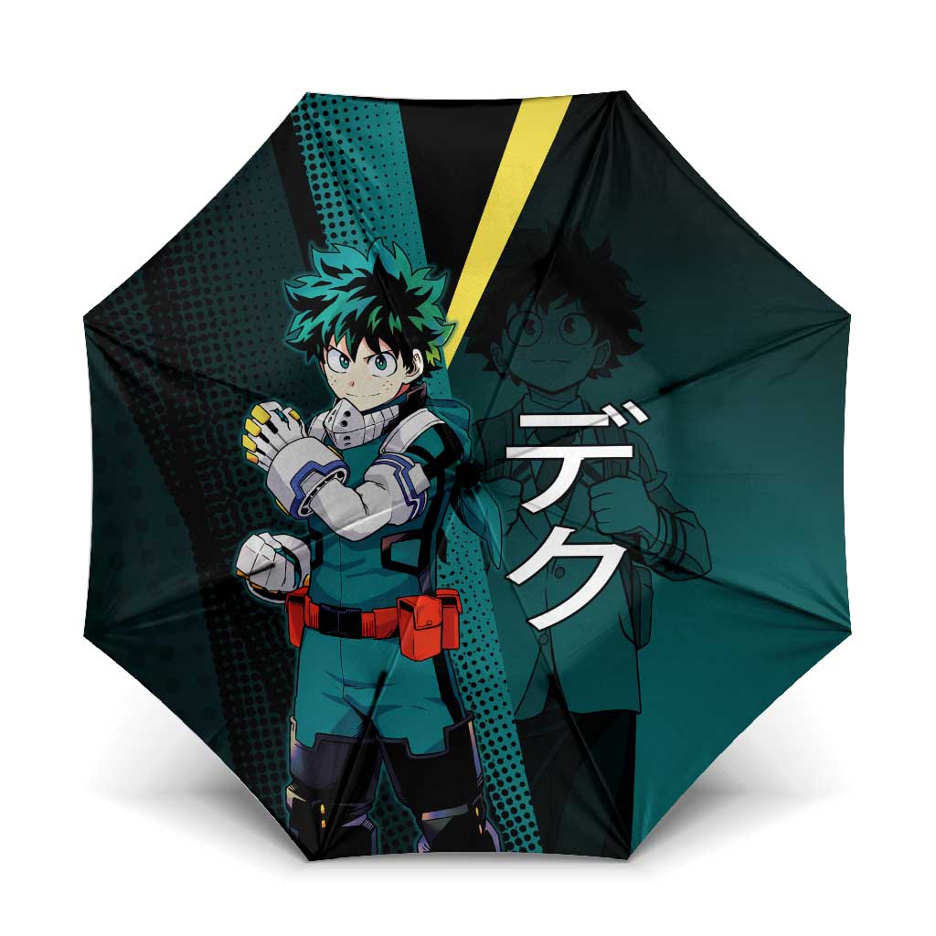 Izuku Midoriya Transformation Umbrella Japanese Comic Book Style