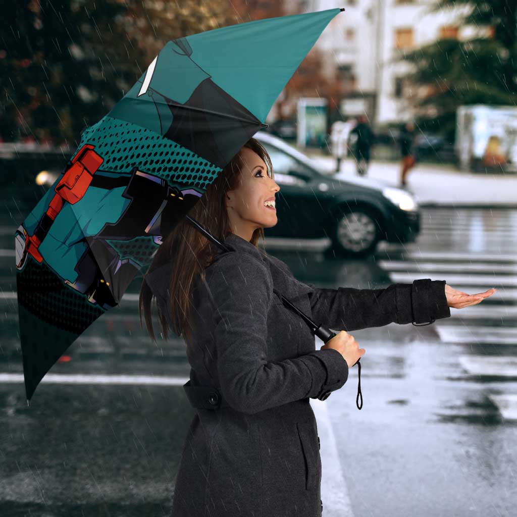 Izuku Midoriya Transformation Umbrella Japanese Comic Book Style