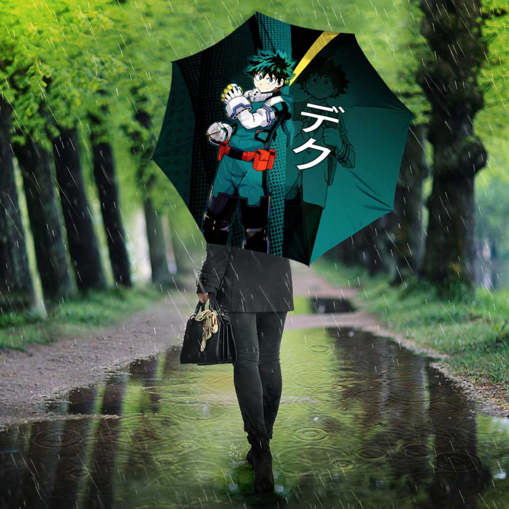 Izuku Midoriya Transformation Umbrella Japanese Comic Book Style