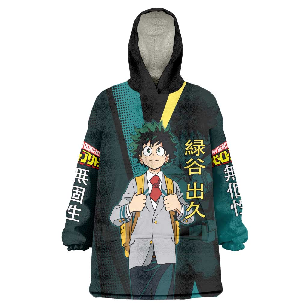 Izuku Midoriya Transformation Wearable Blanket Hoodie Japanese Comic Book Style