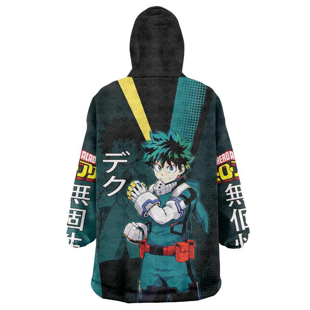 Izuku Midoriya Transformation Wearable Blanket Hoodie Japanese Comic Book Style
