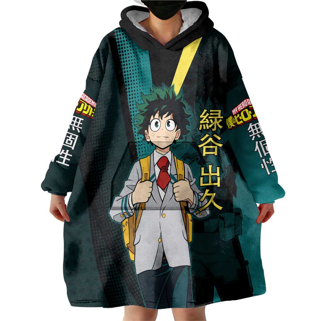 Izuku Midoriya Transformation Wearable Blanket Hoodie Japanese Comic Book Style