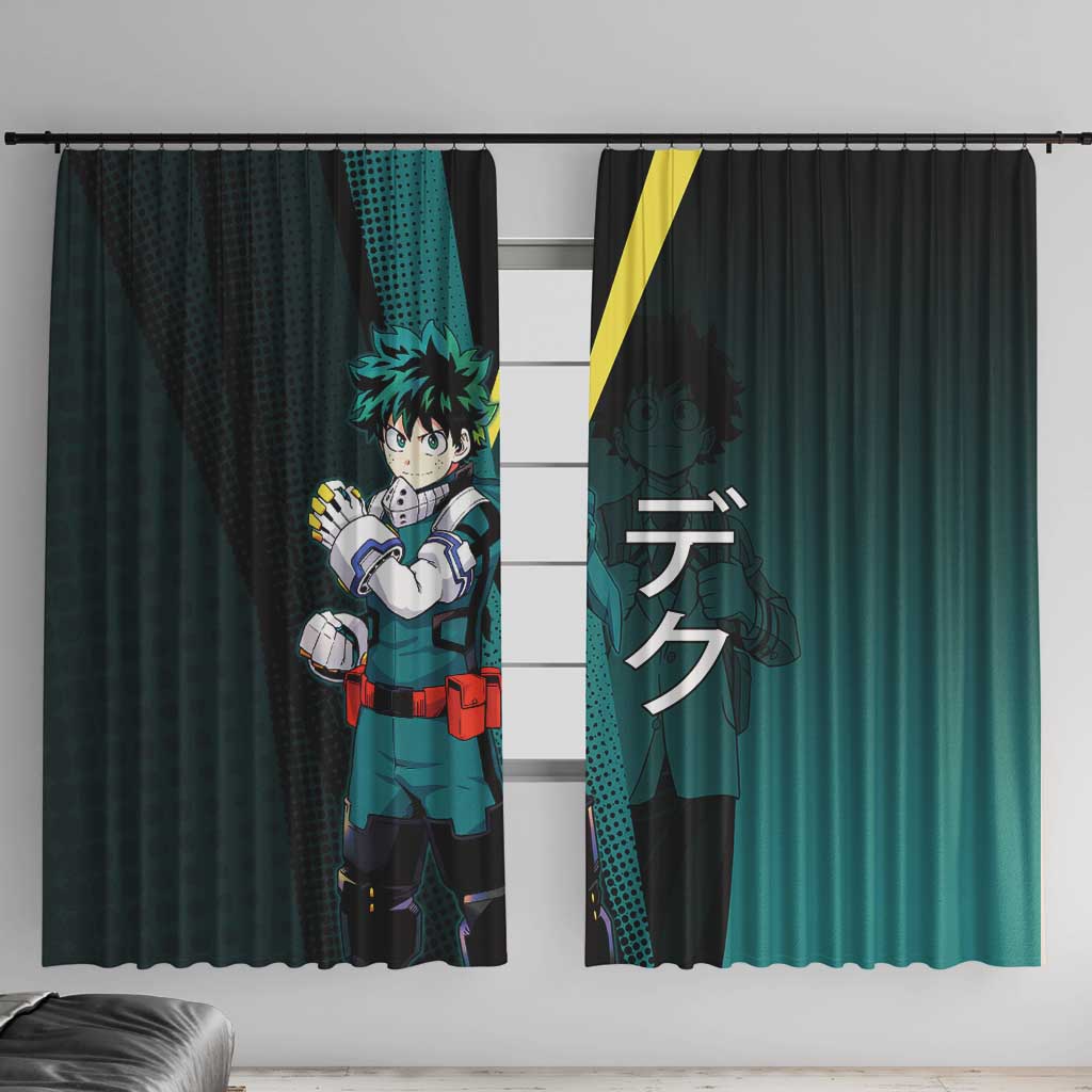 Izuku Midoriya Transformation Window Curtain Japanese Comic Book Style