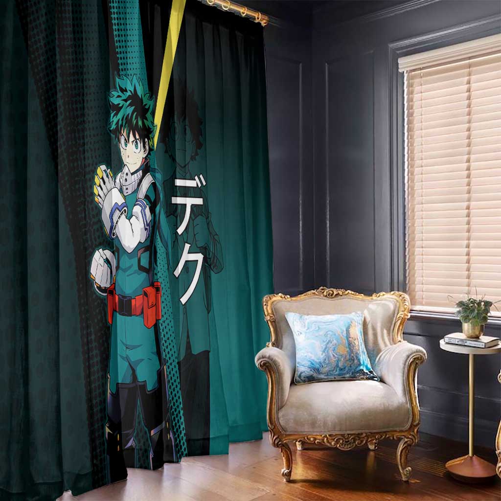 Izuku Midoriya Transformation Window Curtain Japanese Comic Book Style