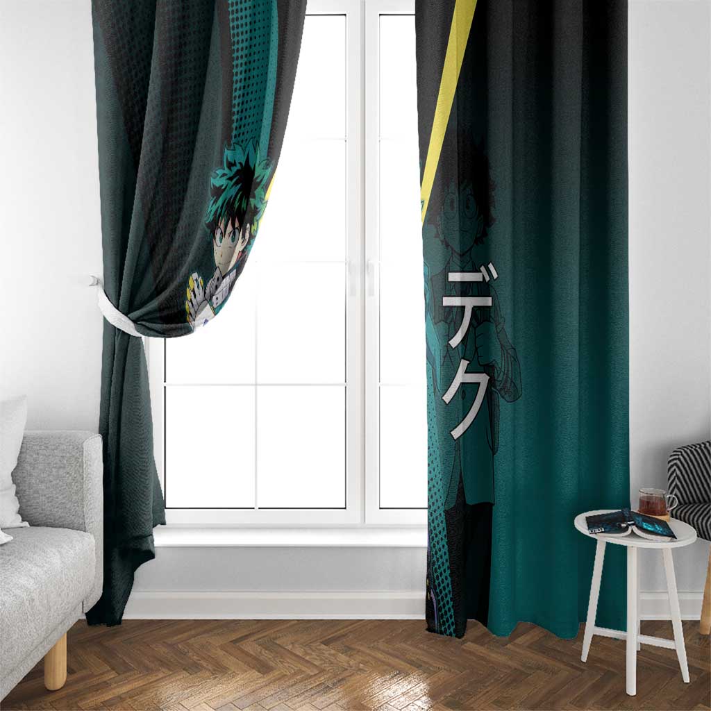 Izuku Midoriya Transformation Window Curtain Japanese Comic Book Style