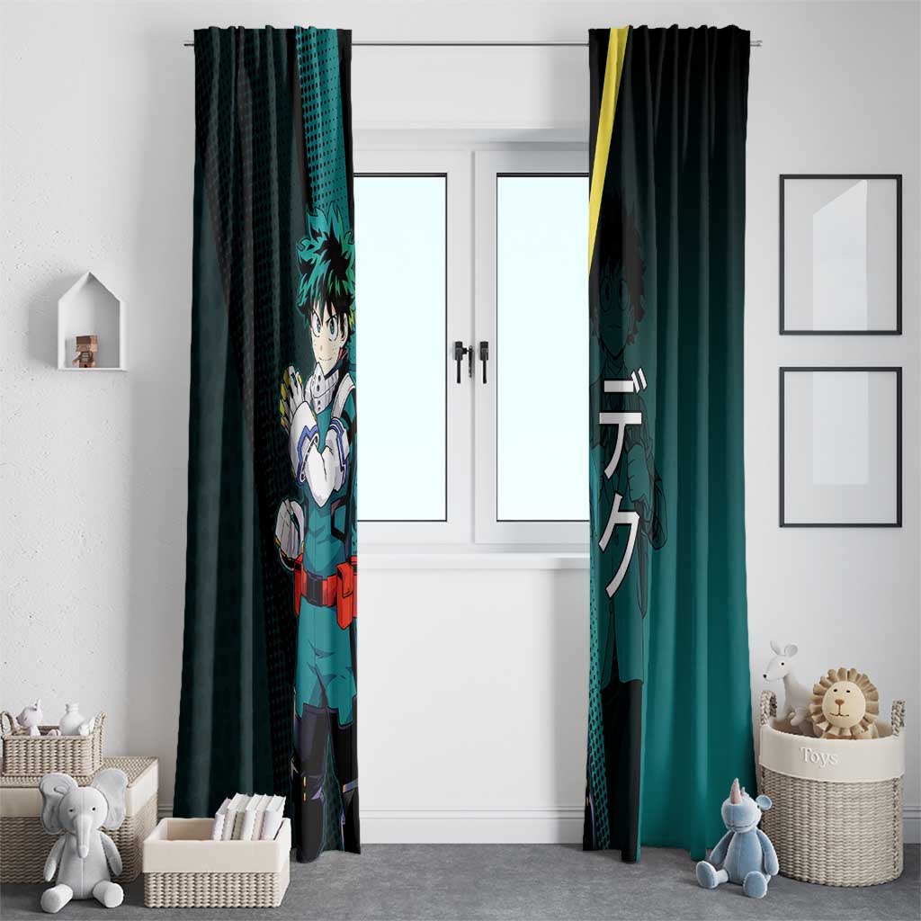Izuku Midoriya Transformation Window Curtain Japanese Comic Book Style