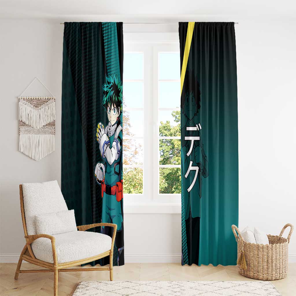 Izuku Midoriya Transformation Window Curtain Japanese Comic Book Style