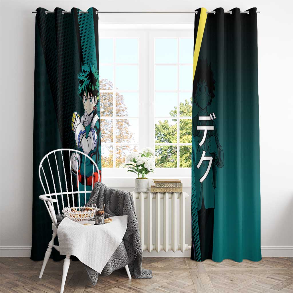 Izuku Midoriya Transformation Window Curtain Japanese Comic Book Style