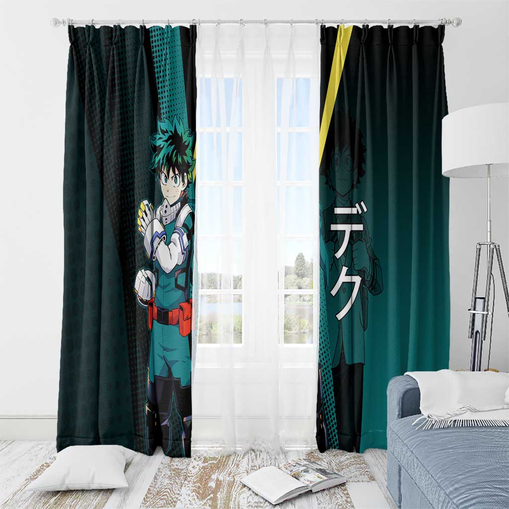 Izuku Midoriya Transformation Window Curtain Japanese Comic Book Style