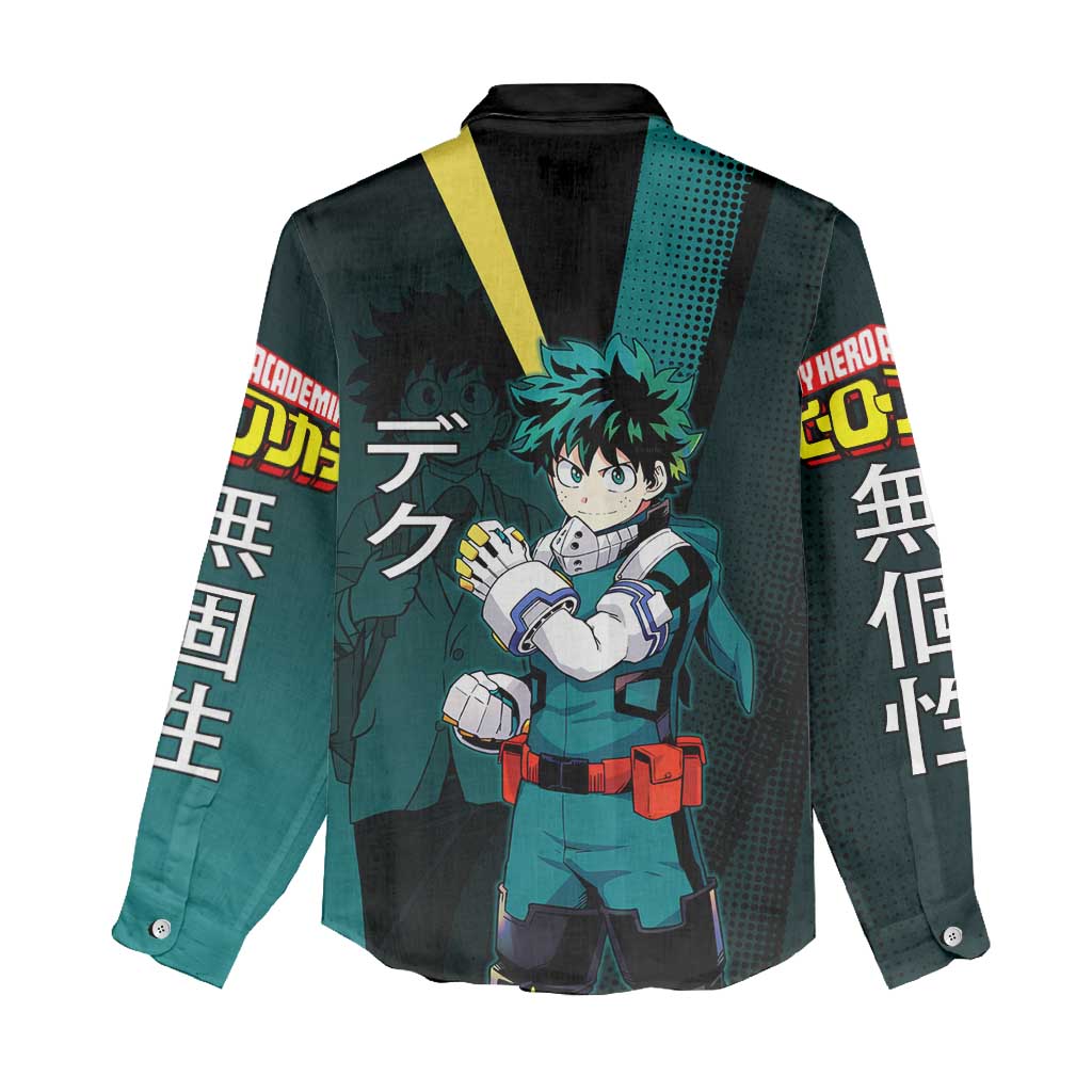 Izuku Midoriya Transformation Women Casual Shirt Japanese Comic Book Style