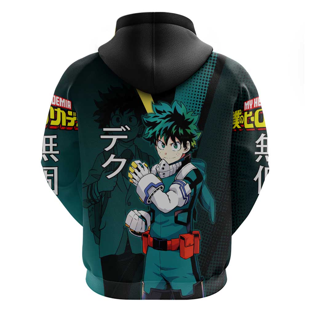Izuku Midoriya Transformation Zip Hoodie Japanese Comic Book Style