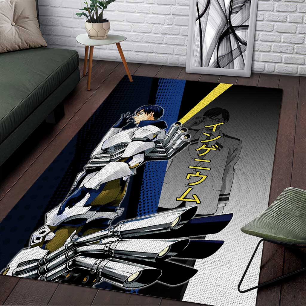 Tenya Iida Engine Hero Area Rug Japanese Comic Book Style