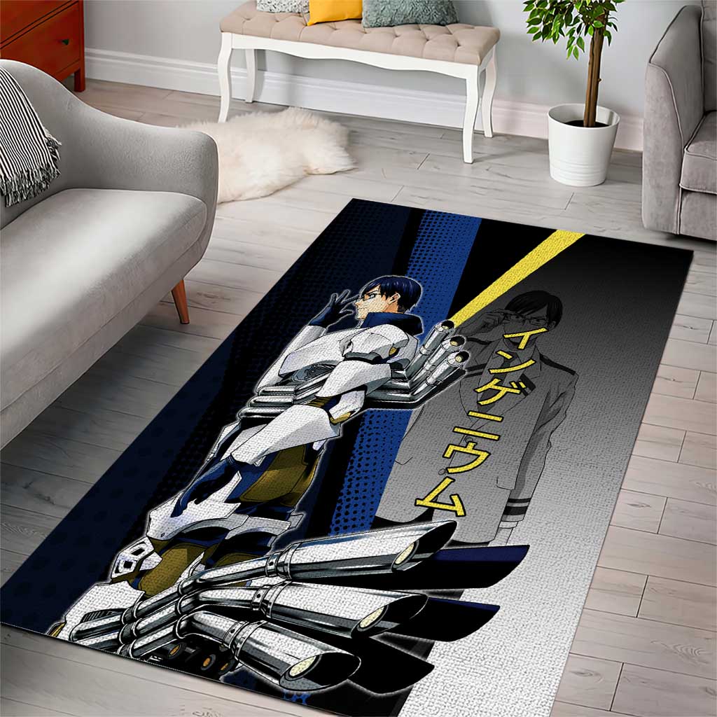 Tenya Iida Engine Hero Area Rug Japanese Comic Book Style