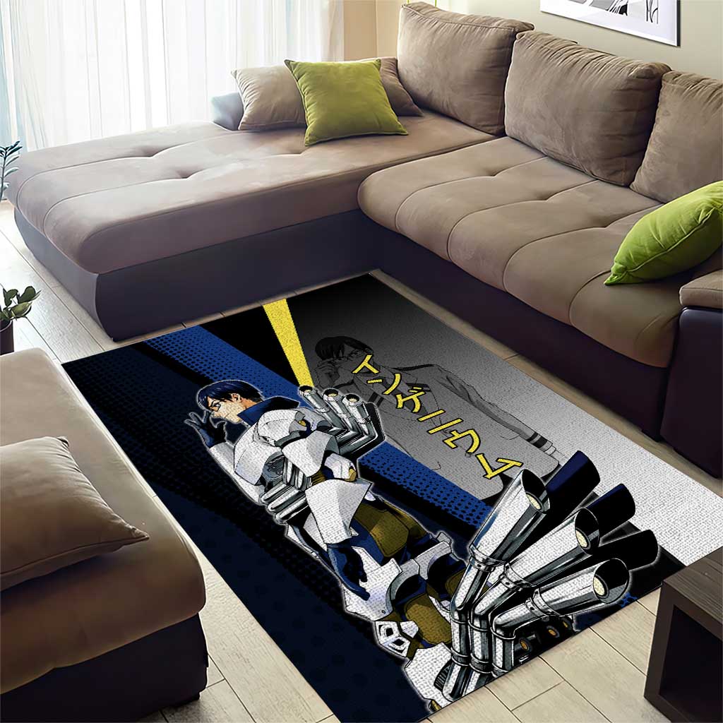 Tenya Iida Engine Hero Area Rug Japanese Comic Book Style