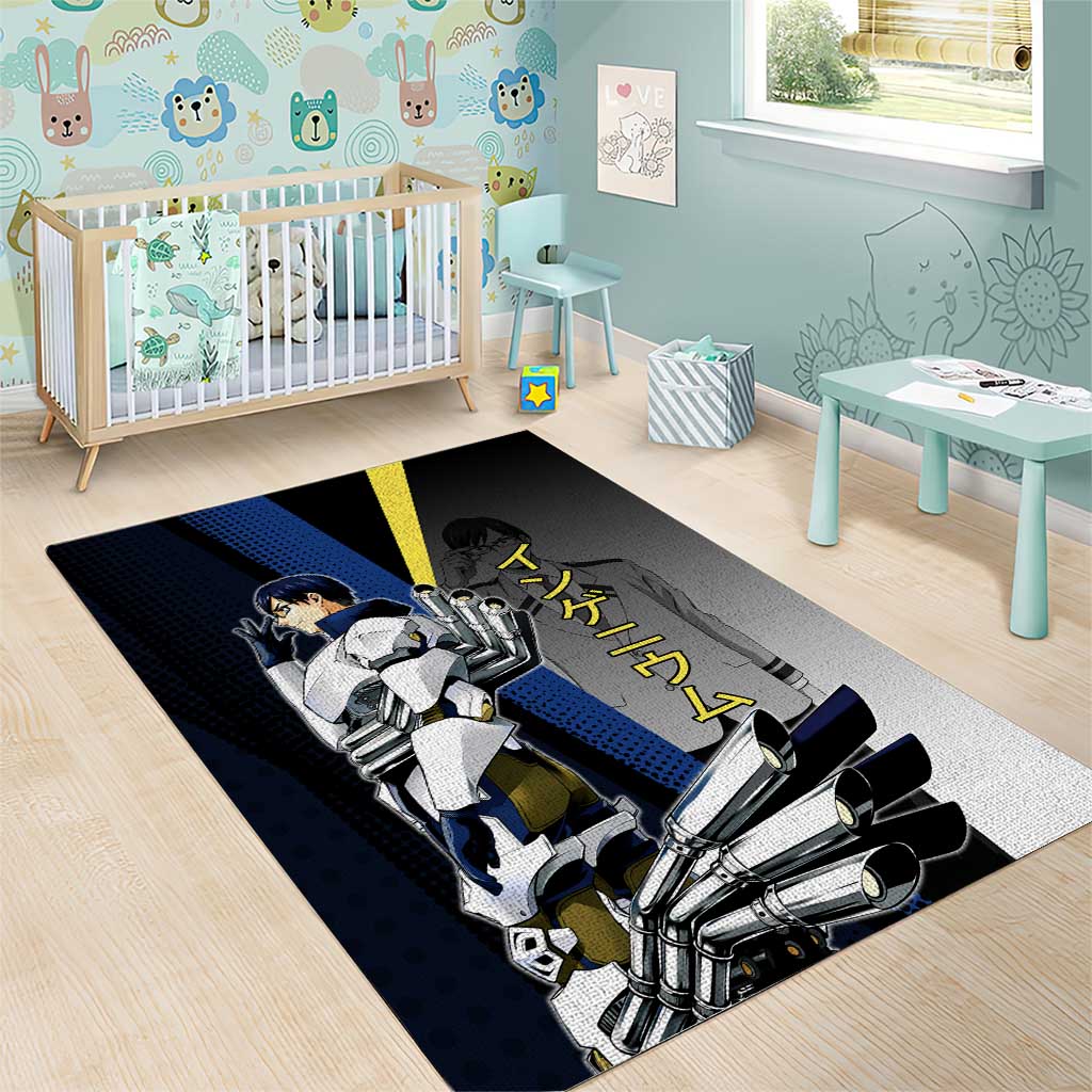 Tenya Iida Engine Hero Area Rug Japanese Comic Book Style