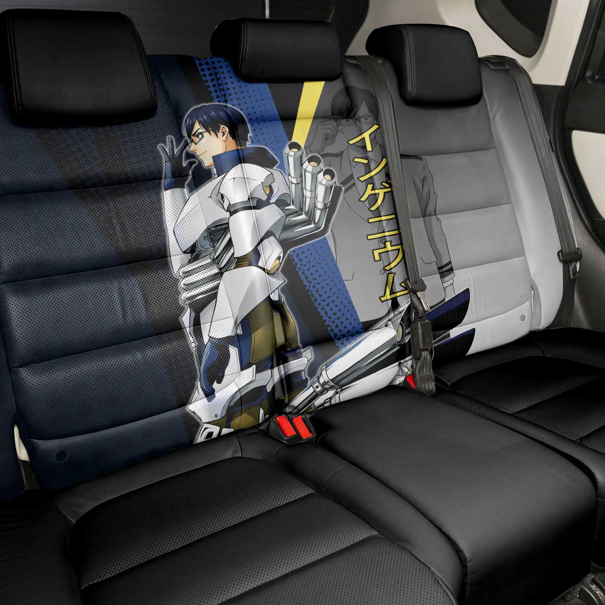 Tenya Iida Engine Hero Back Car Seat Cover Japanese Comic Book Style