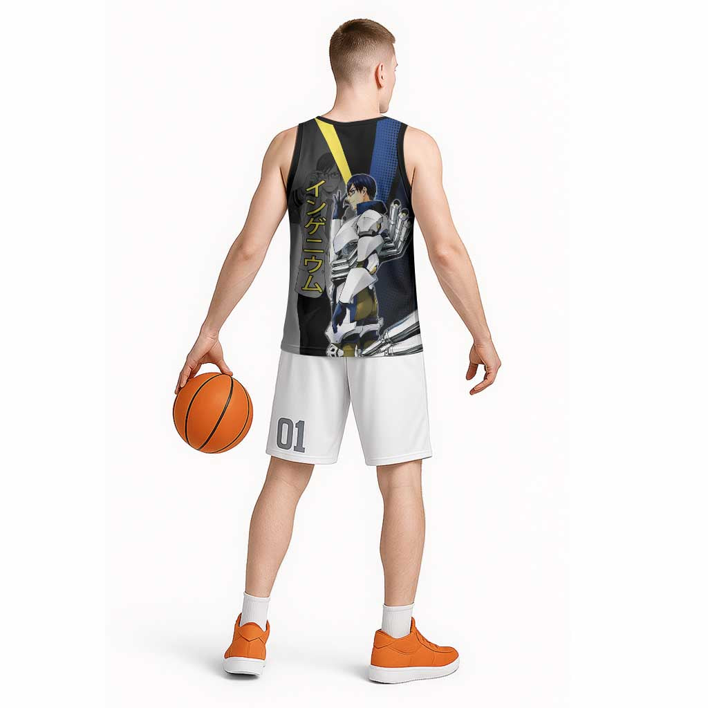 Tenya Iida Engine Hero Basketball Jersey Japanese Comic Book Style