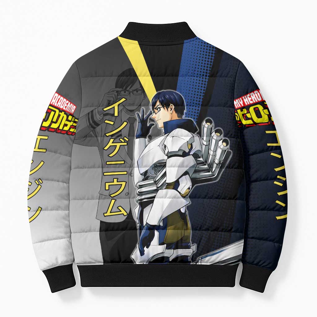 Tenya Iida Engine Hero Bomber Puffer Jacket Japanese Comic Book Style