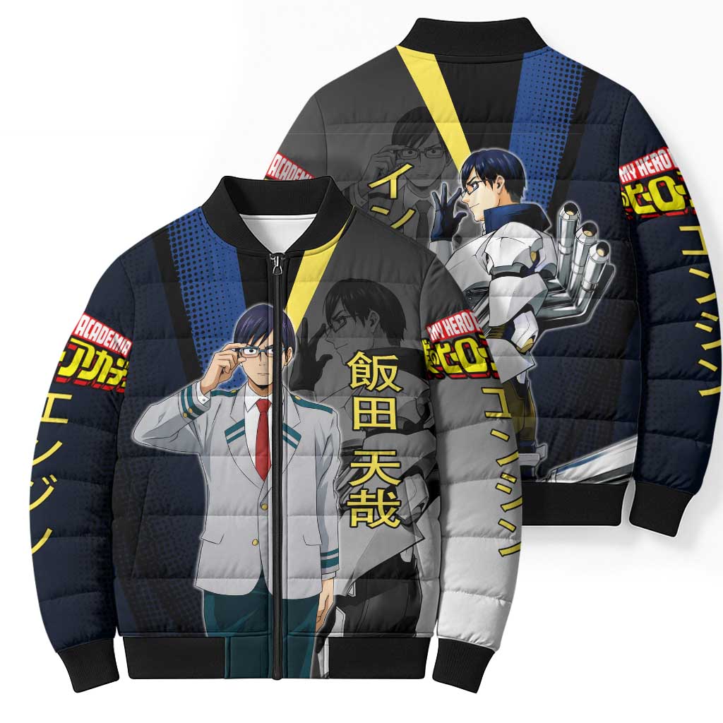 Tenya Iida Engine Hero Bomber Puffer Jacket Japanese Comic Book Style