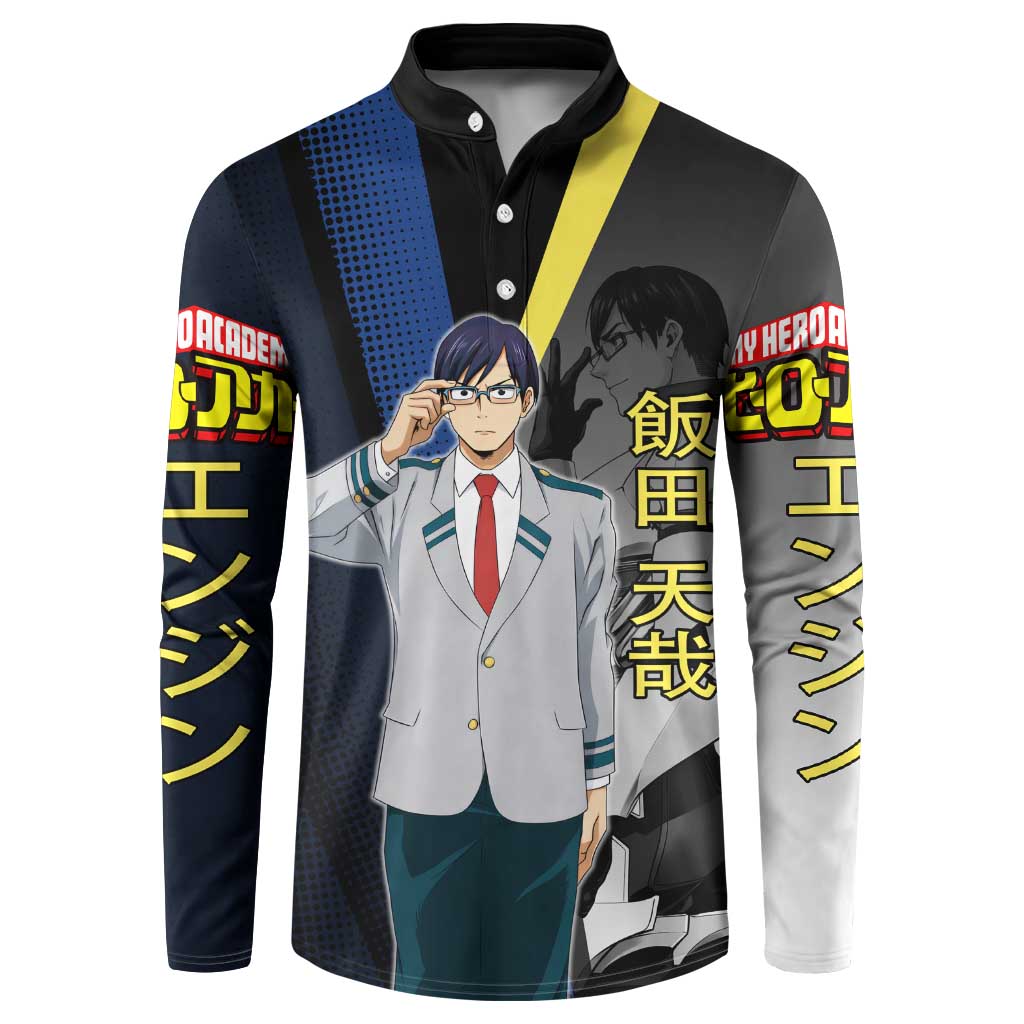 Tenya Iida Engine Hero Button Sweatshirt Japanese Comic Book Style