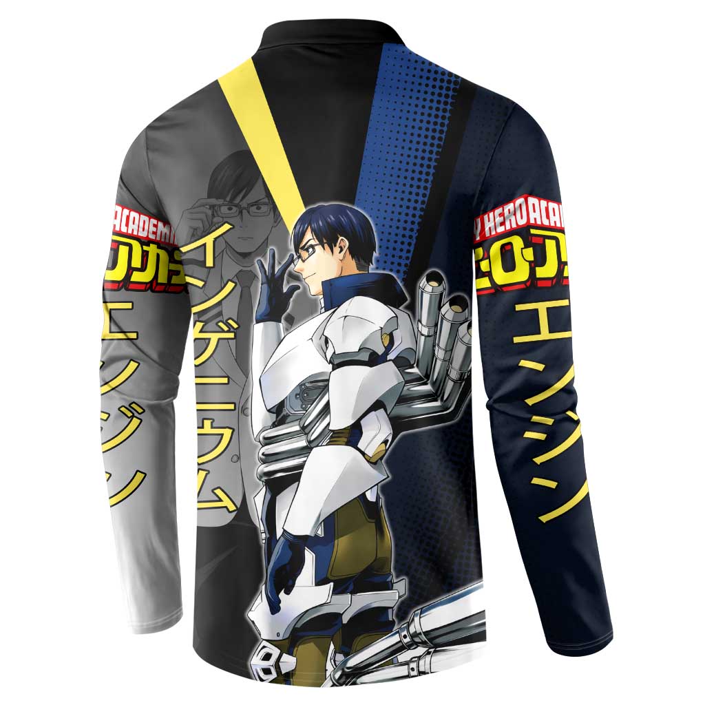 Tenya Iida Engine Hero Button Sweatshirt Japanese Comic Book Style