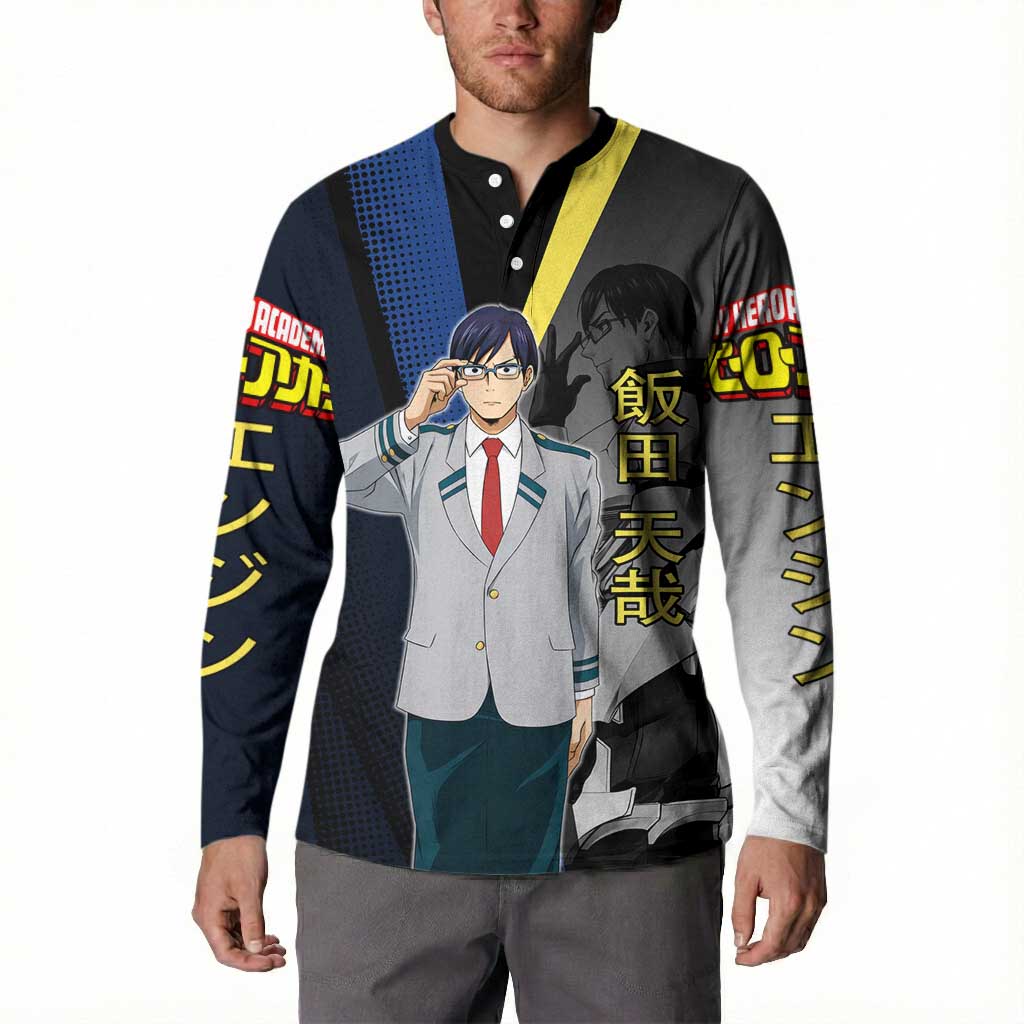 Tenya Iida Engine Hero Button Sweatshirt Japanese Comic Book Style