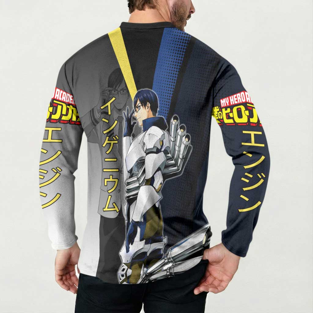 Tenya Iida Engine Hero Button Sweatshirt Japanese Comic Book Style