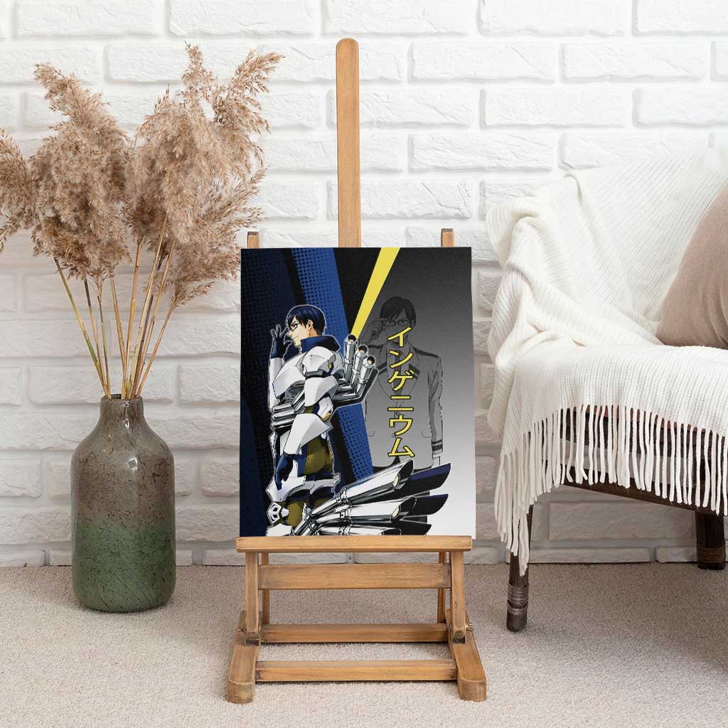 Tenya Iida Engine Hero Canvas Wall Art Japanese Comic Book Style