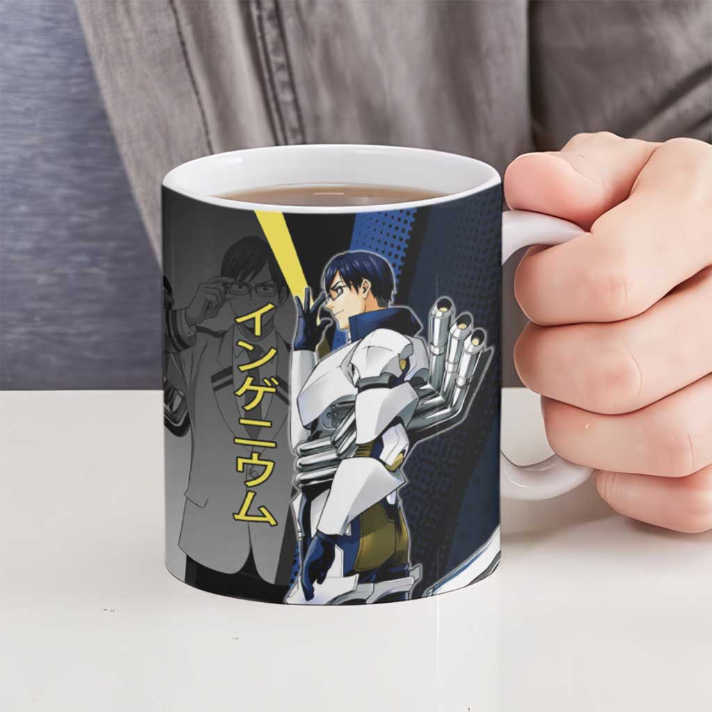 Tenya Iida Engine Hero Ceramic Mug Japanese Comic Book Style
