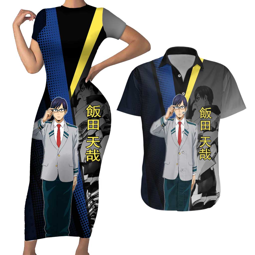 Tenya Iida Engine Hero Couples Matching Short Sleeve Bodycon Dress and Hawaiian Shirt Japanese Comic Book Style