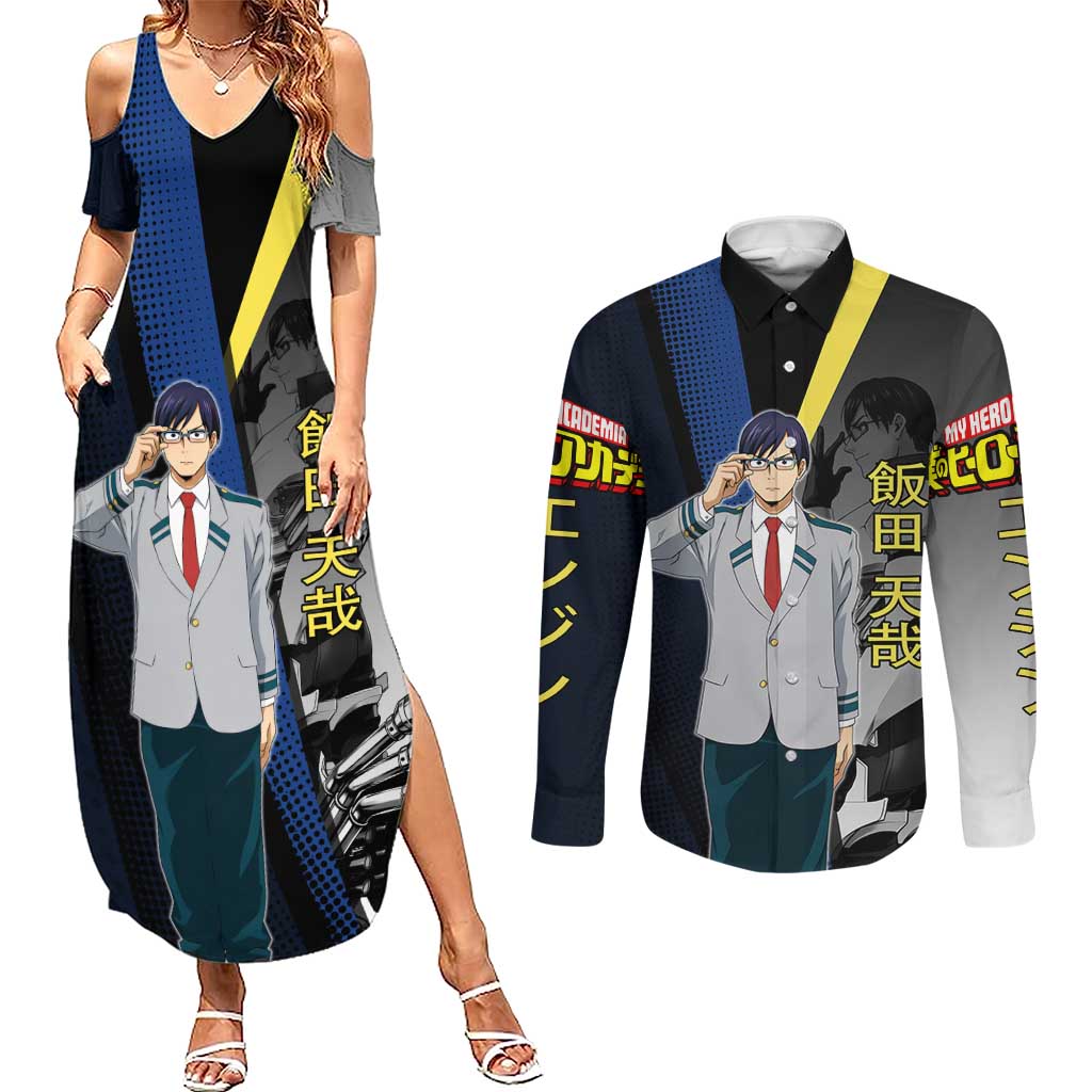 Tenya Iida Engine Hero Couples Matching Summer Maxi Dress and Long Sleeve Button Shirt Japanese Comic Book Style
