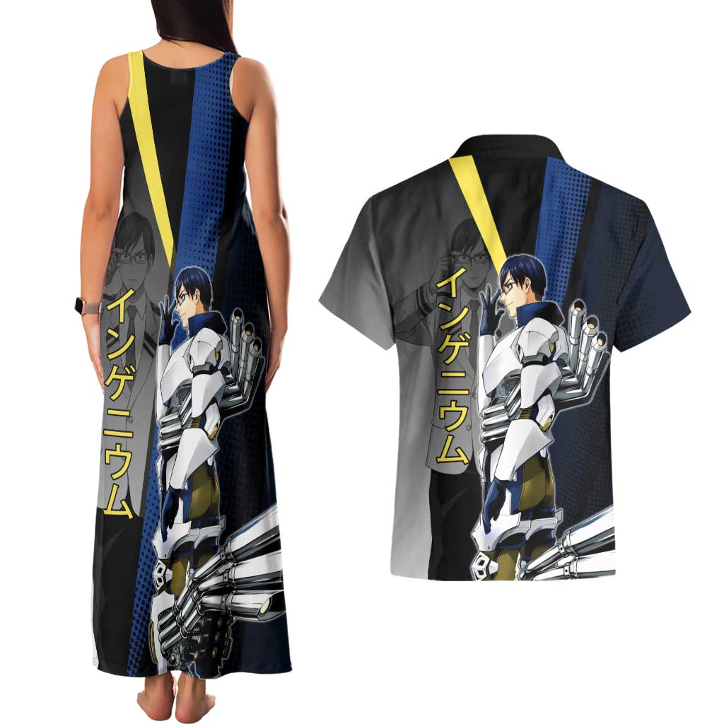Tenya Iida Engine Hero Couples Matching Tank Maxi Dress and Hawaiian Shirt Japanese Comic Book Style