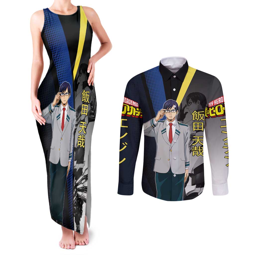 Tenya Iida Engine Hero Couples Matching Tank Maxi Dress and Long Sleeve Button Shirt Japanese Comic Book Style