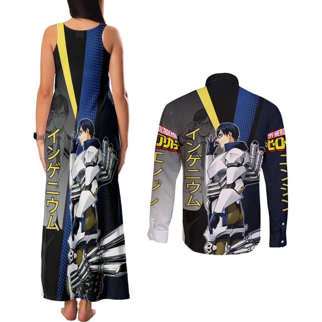 Tenya Iida Engine Hero Couples Matching Tank Maxi Dress and Long Sleeve Button Shirt Japanese Comic Book Style