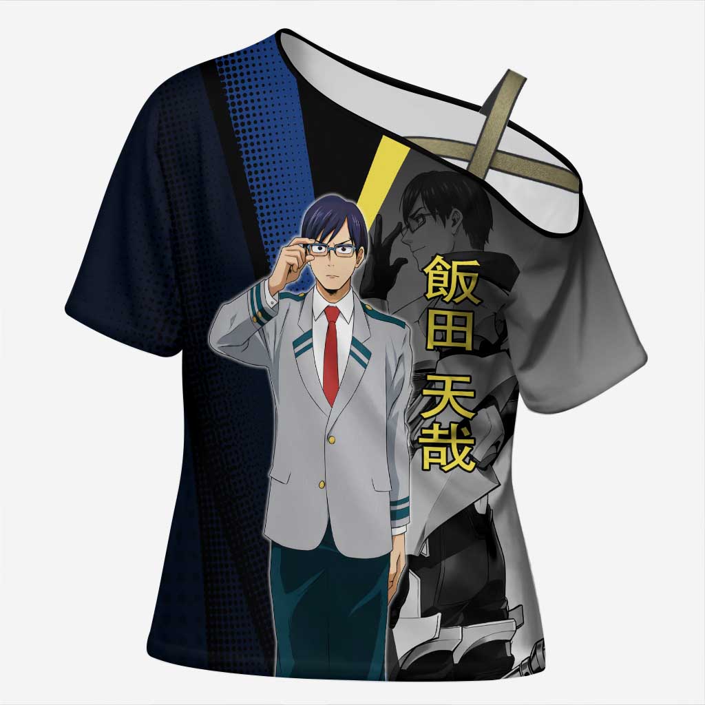 Tenya Iida Engine Hero Cross Shoulder Shirt Japanese Comic Book Style