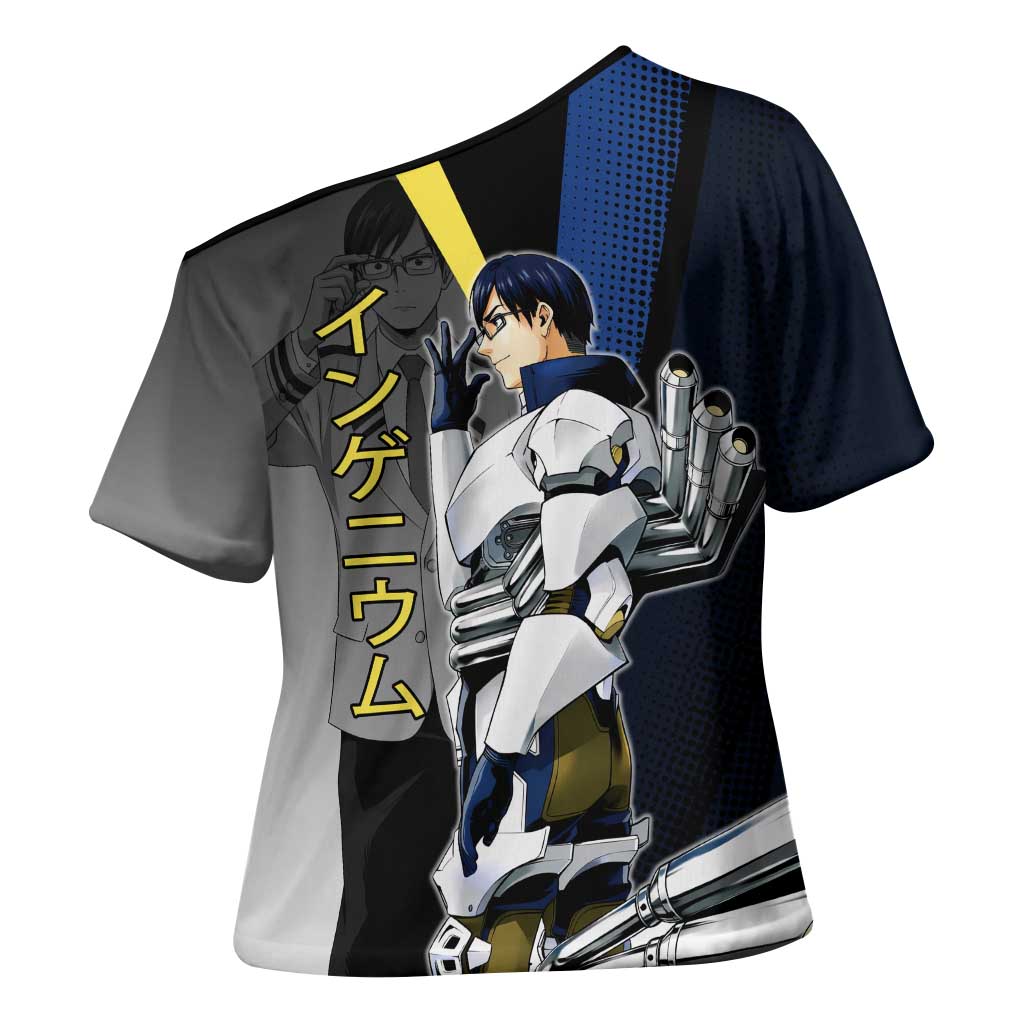 Tenya Iida Engine Hero Cross Shoulder Shirt Japanese Comic Book Style