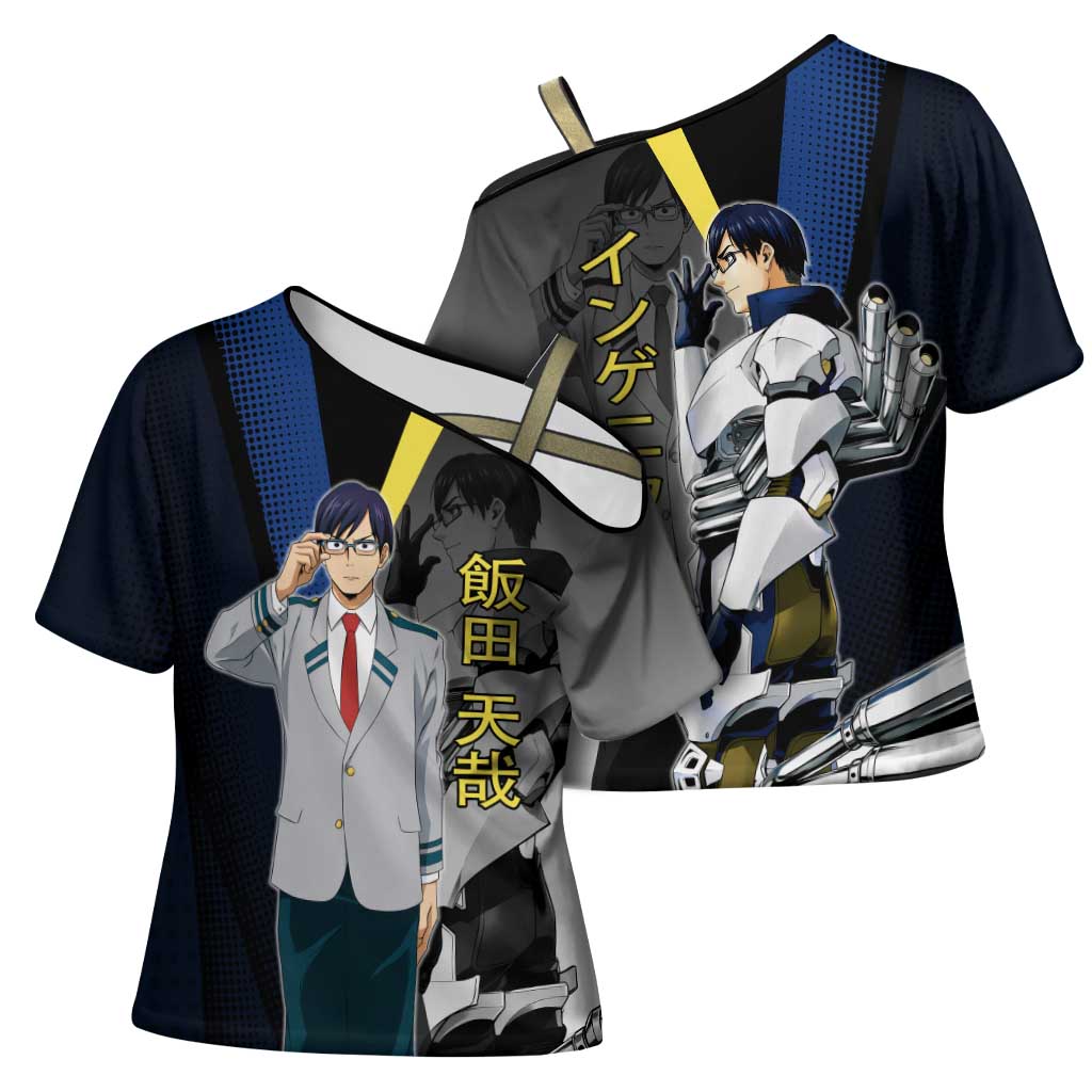 Tenya Iida Engine Hero Cross Shoulder Shirt Japanese Comic Book Style