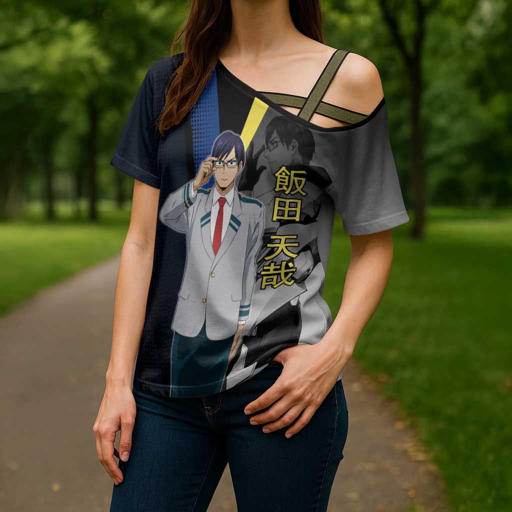 Tenya Iida Engine Hero Cross Shoulder Shirt Japanese Comic Book Style