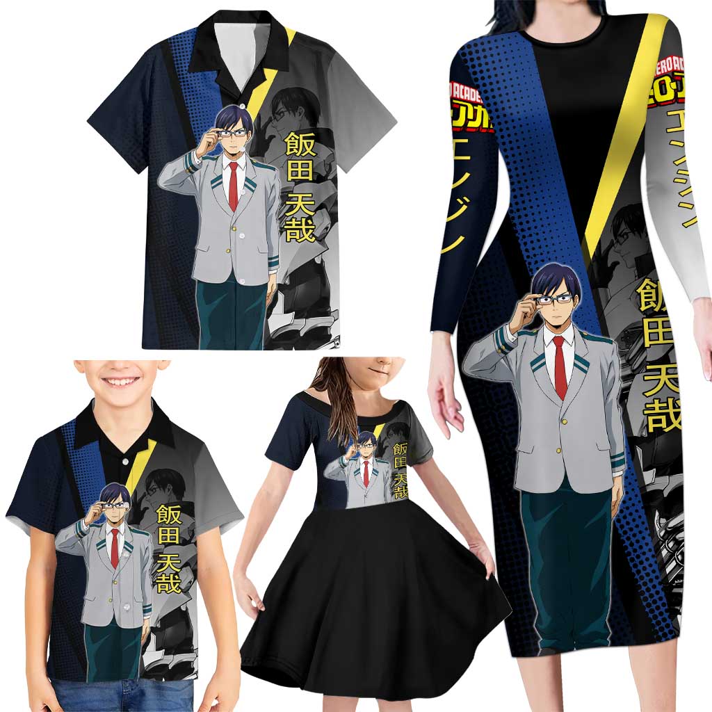 Tenya Iida Engine Hero Family Matching Long Sleeve Bodycon Dress and Hawaiian Shirt Japanese Comic Book Style