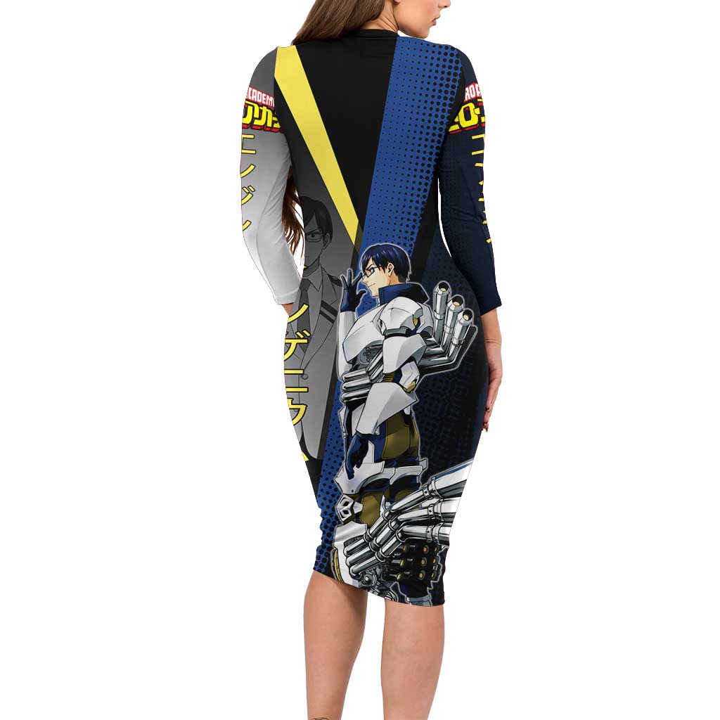 Tenya Iida Engine Hero Family Matching Long Sleeve Bodycon Dress and Hawaiian Shirt Japanese Comic Book Style