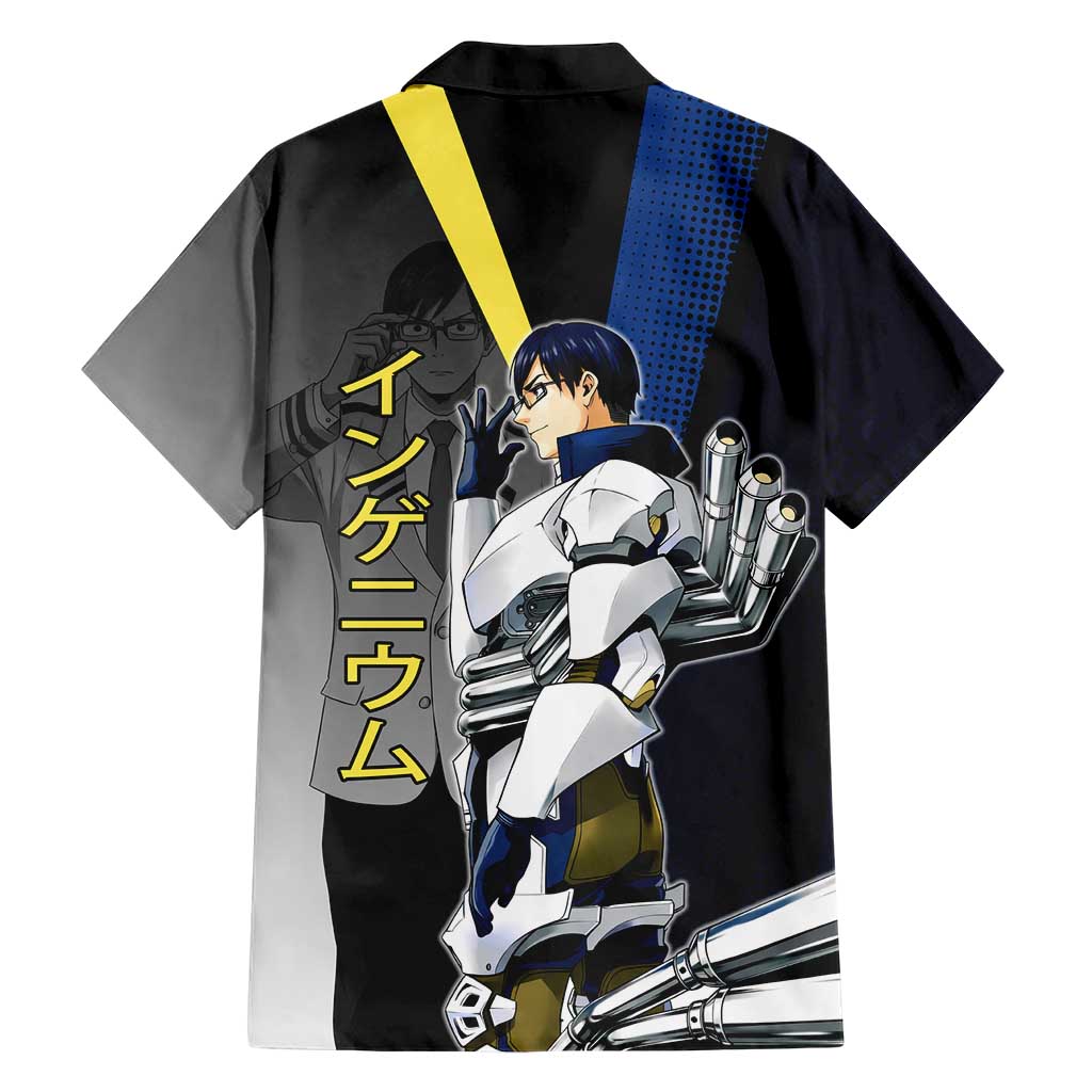 Tenya Iida Engine Hero Family Matching Off Shoulder Maxi Dress and Hawaiian Shirt Japanese Comic Book Style