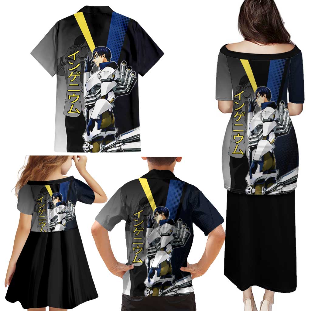 Tenya Iida Engine Hero Family Matching Puletasi and Hawaiian Shirt Japanese Comic Book Style