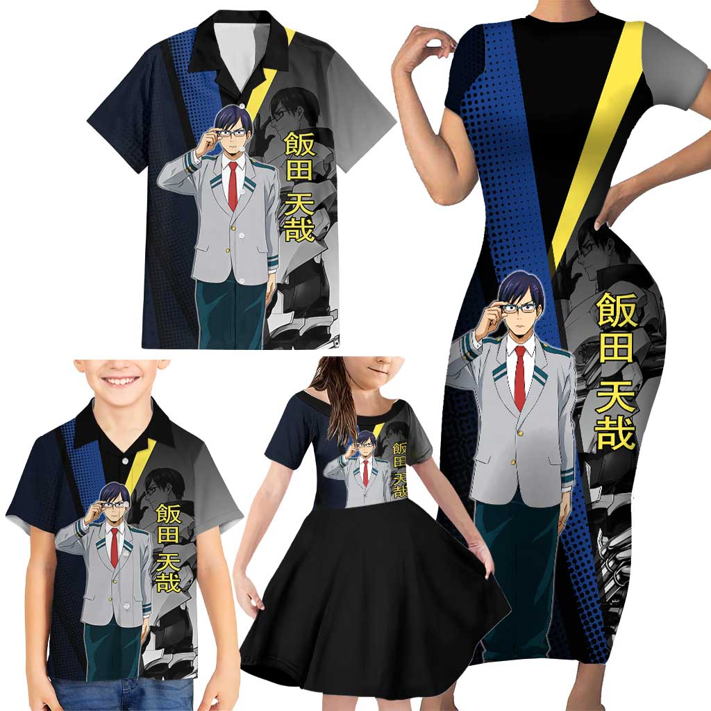 Tenya Iida Engine Hero Family Matching Short Sleeve Bodycon Dress and Hawaiian Shirt Japanese Comic Book Style