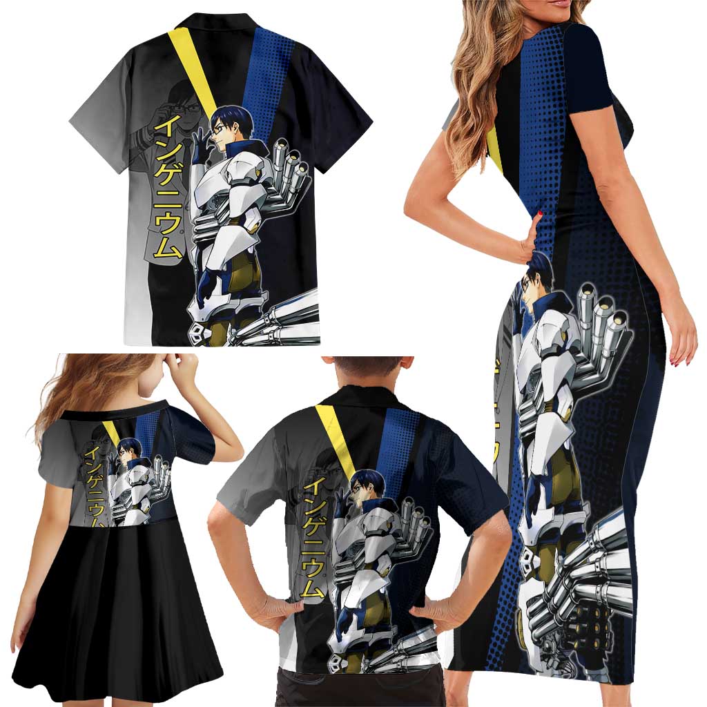 Tenya Iida Engine Hero Family Matching Short Sleeve Bodycon Dress and Hawaiian Shirt Japanese Comic Book Style
