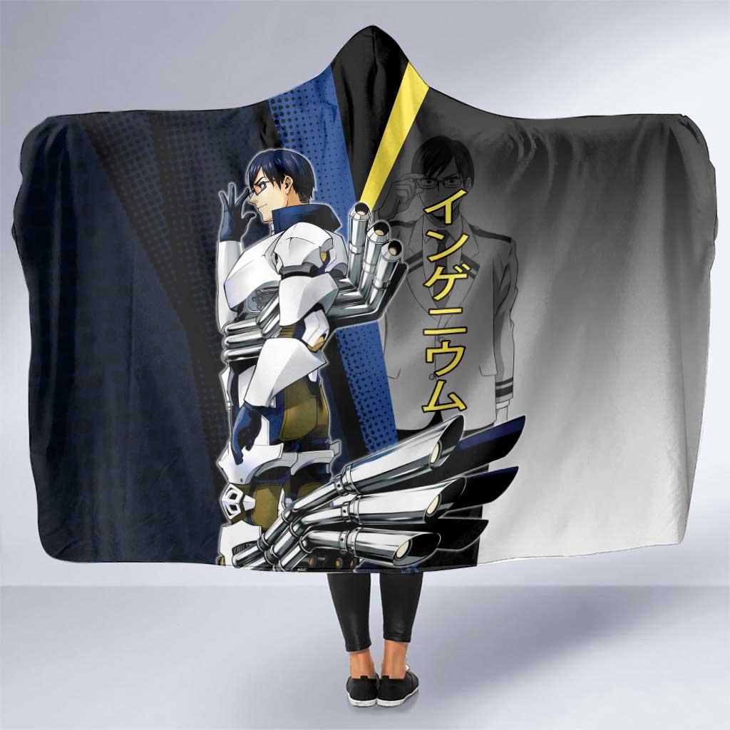 Tenya Iida Engine Hero Hooded Blanket Japanese Comic Book Style