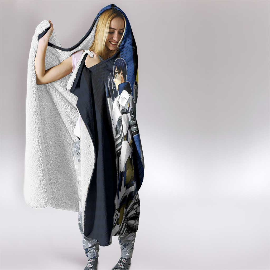 Tenya Iida Engine Hero Hooded Blanket Japanese Comic Book Style