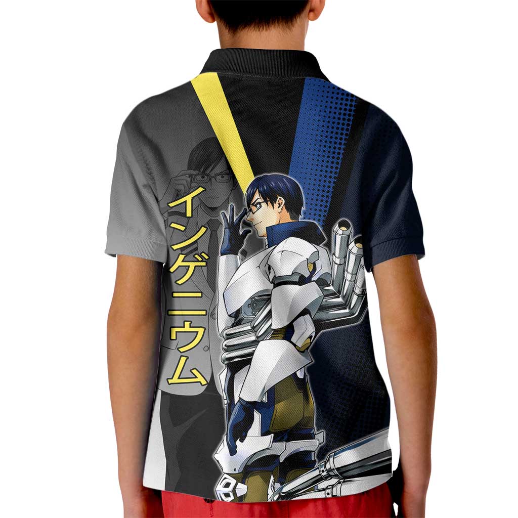 Tenya Iida Engine Hero Kid Polo Shirt Japanese Comic Book Style