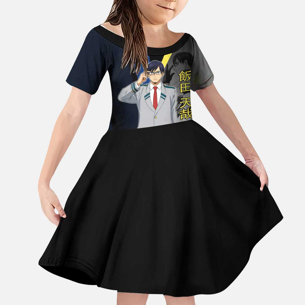 Tenya Iida Engine Hero Kid Short Sleeve Dress Japanese Comic Book Style