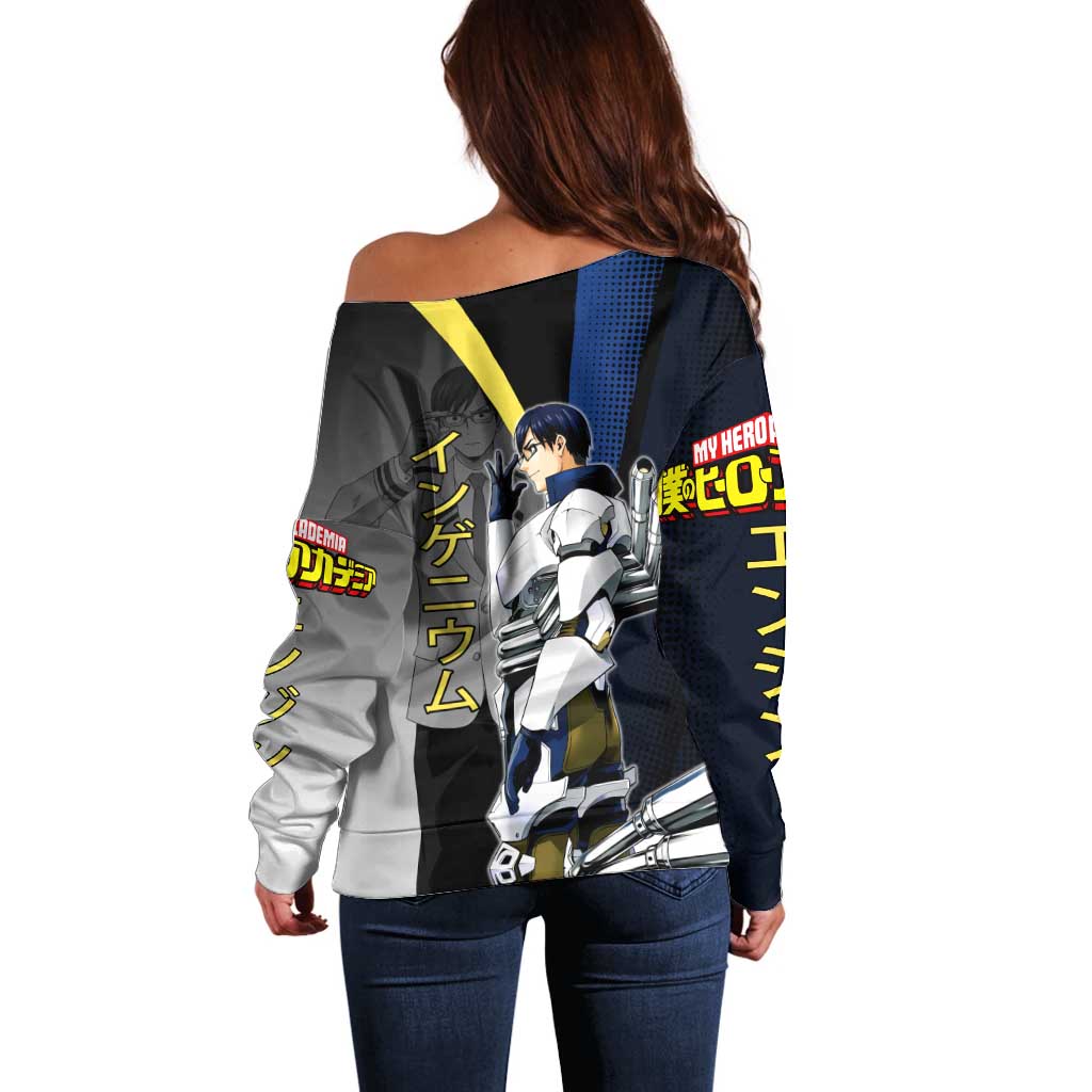 Tenya Iida Engine Hero Off Shoulder Sweater Japanese Comic Book Style