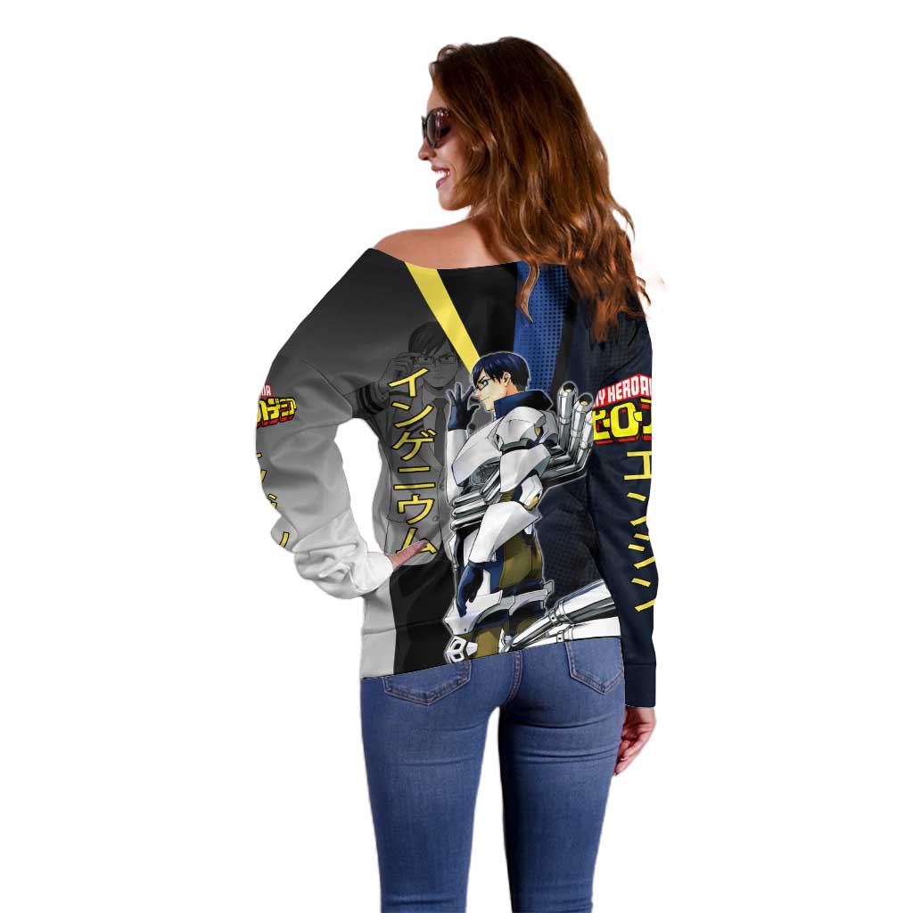 Tenya Iida Engine Hero Off Shoulder Sweater Japanese Comic Book Style